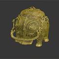 Traditional Vintage Bronze Decorative Furniture With Intricate Carvings Lid And Handle