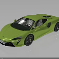 Green Modern Sports Car With Sleek Design And Black Wheels On Dark Background With Reflection