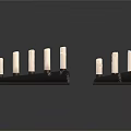 Modern Lighting Combinations With Black Bases And White Lamps Arranged Neatly In Rows