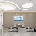 Elegant Modern Hospital Outpatient Waiting Area With Comfortable Sofa Coffee Tables And Display Screen