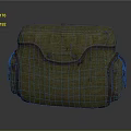 Military Green Canvas Daily Necessities Bag With Worn Texture Multiple Pockets And Metal Buckles