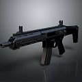 Modern Black Tactical Rifle Featuring Dual Scope Mounts Magazine And Military Design