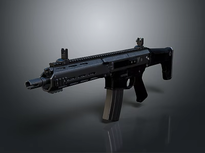 Modern Black Tactical Rifle Featuring Dual Scope Mounts Magazine And Military Design 3d model