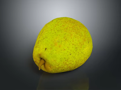 Fresh Yellow Spotted Pear On Dark Background With Reflection Surface 3d model