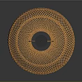 Orange Woven Round Pendant Light with Black Top Hanging via Cord