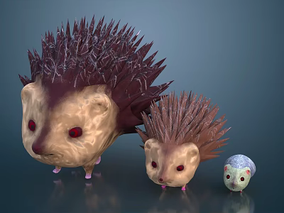 Modern cartoon character hedgehog a hedgehog 3d model