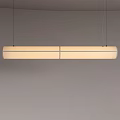 Modern Minimalist Pendant Light With Long Rectangular Shape And Light Beige Finish 3d model