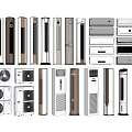 Various Types of Air Conditioners and Fans with Different Modern Designs