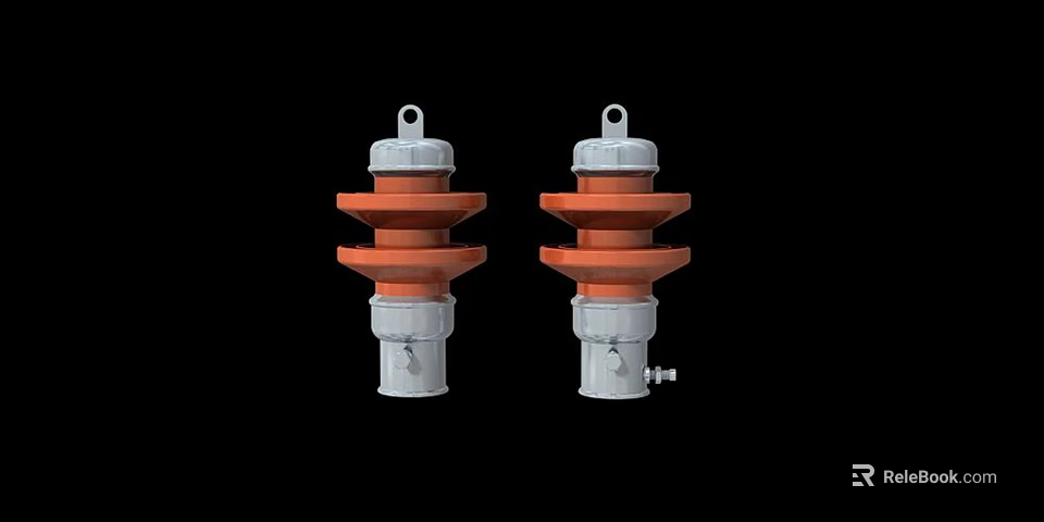 Two Orange Gray Layered Hardware Tools With Top Holes And Base Connectors 3d model 