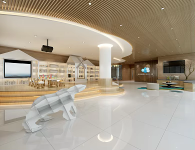 Modern Hall Simple Kindergarten Reception Hall 3d model