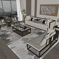 New Chinese Sofa Coffee Table Combination 3d model