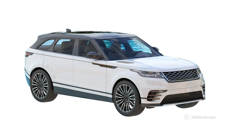 White SUV With Black Roof Modern Design Sleek Body And Alloy Wheels 3d model 