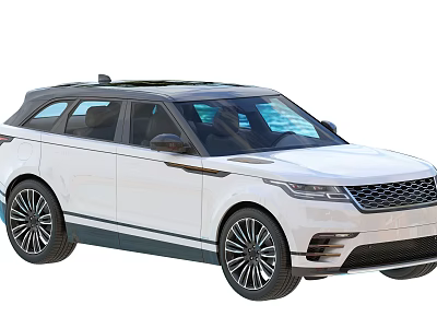 White SUV With Black Roof Modern Design Sleek Body And Alloy Wheels 3d model