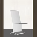 Modern Single Chair With Sleek Metal Frame And Smooth Surface Design 3d model