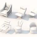Various Single Sofa Designs In Different Colors And Modern Styles For Home Decor 3d model