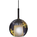 Modern Glass Globe Pendant Lights With Illuminated Inner Shades And Reflective Surfaces
