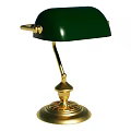 Vintage Green Desk Lamp With Gold Stand And Ornate Base Design