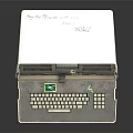 Vintage Retro Computer System With Beige Keyboard Screen And Disk Drive Slots 3d model