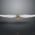Human Figure With Large White Wings Symbolizing Space Exploration And Celestial Voyage 3d model