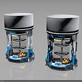 Modern Dual Devices With White Top Blue Structure Transparent Body Internal Flame Effect