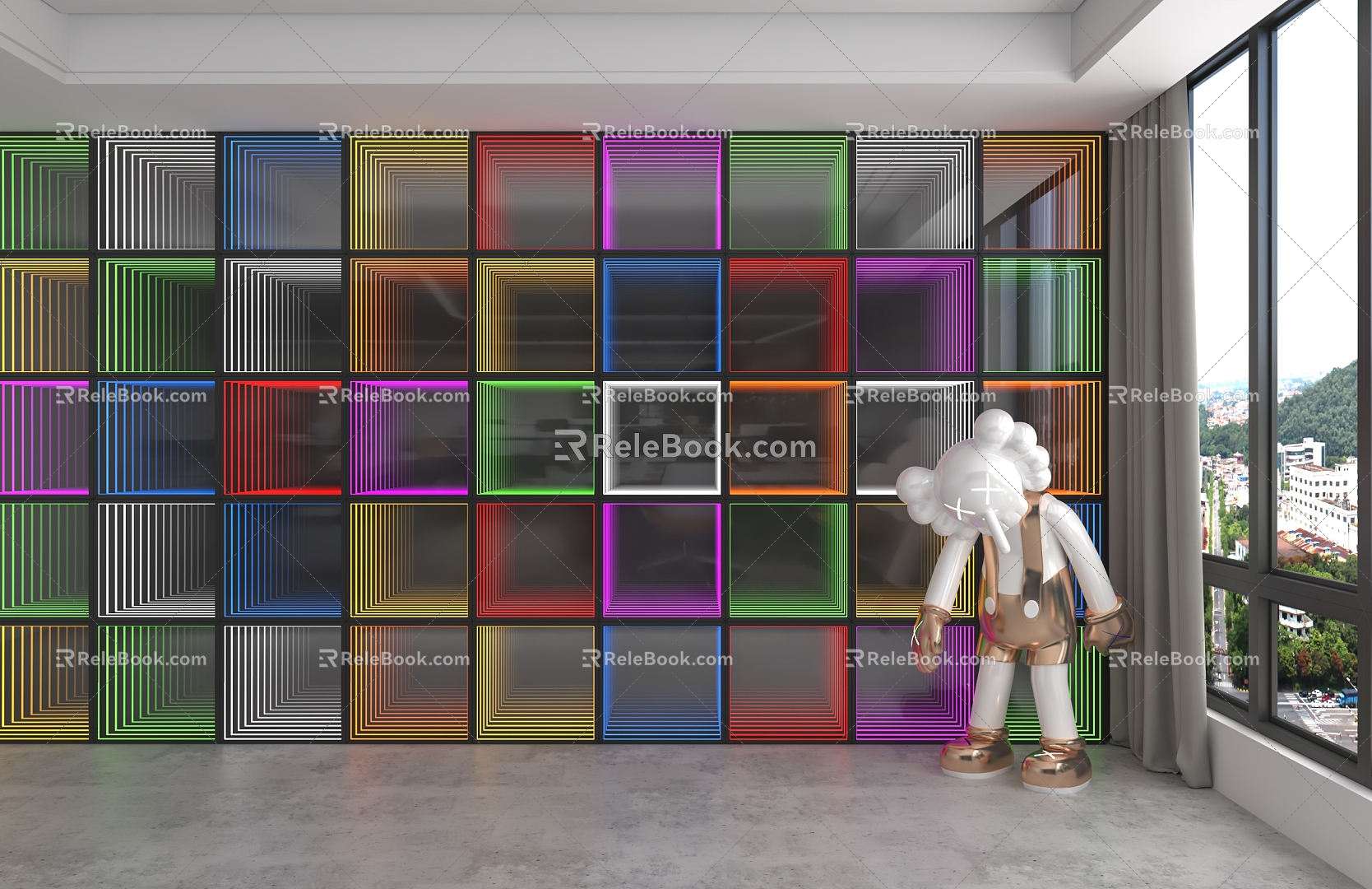 Modern background wall 3d model