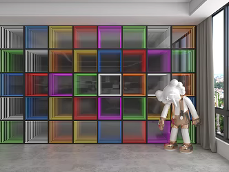 Modern background wall 3d model