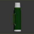 Green Vacuum Flask With Silver Lid Base Handle And Open Top For Daily Use Appliance