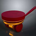 Red Wheeled Hardware Tool With Gold Accents Round Top Handle And Wheels