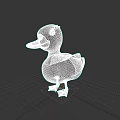 White Aquatic Duck 3D Model With Orange Beak And Feet On Black Background