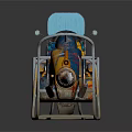 Vibrant Colorful Decorated Vehicle With Sled Base And Cockpit Design