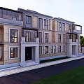 Modern Detached Villa Exterior With Two Story Design Large Windows And Balconies