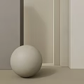 Modern Geometric Components With Light Colored Sphere And Rectangular Gray Beige Panels 3d model