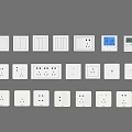 Switch modern switch socket combination switch socket strong weak box rail 3d model