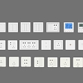 Switch modern switch socket combination switch socket strong weak box rail 3d model