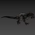 Realistic Gray Dinosaur 3D Model With Scaly Skin And Sharp Claws