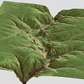 Lush Green Mountain Landscape With Rolling Valleys Winding Streams And Dense Vegetation 3d model