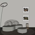 Modern Combination Sofa Single Sofa 3d model