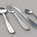 Stainless Steel Tableware Set with Shiny Smooth Surface Spoon for Home Dining Use