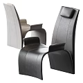 Modern Leather Leisure Chairs With Sleek Lines Stylish Black And Gray Design
