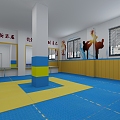 Training Classroom Dance Room Taekwondo Hall Art Room 3d model