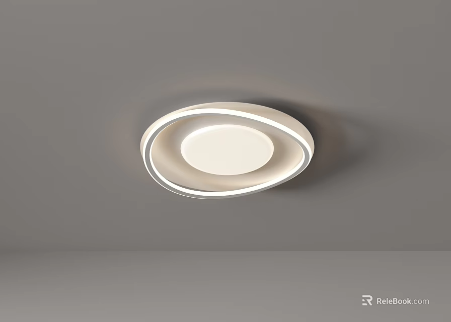 Modern Round Ceiling Light With Illuminated Rings 3d model 