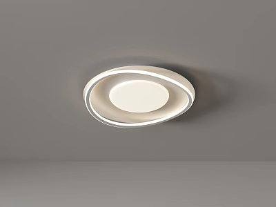 Modern Round Ceiling Light With Illuminated Rings 3d model