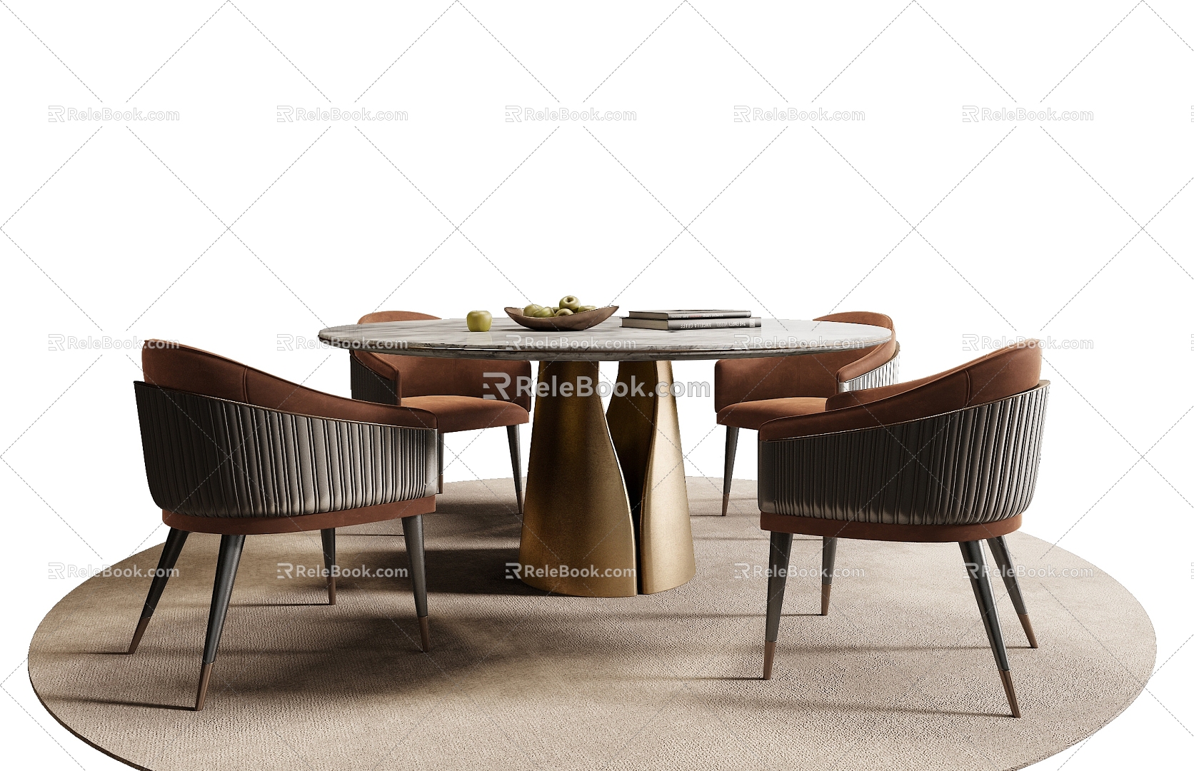 Minotti Miloti Restaurant Table Combination 3d model