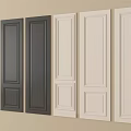 Modern Wainscoting Panels in Dark and Light Colors with Various Designs 3d model