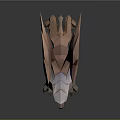 Low Poly Griffin Like Creature With Peach And White Feathers As Game Movie Character