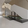Modern Interior Staircase Structure With White Steps And Wooden Railings In Building Design