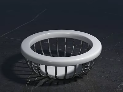 Stylish Modern Round White Public Chair With Metal Frame Structure 3d model