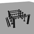 3D Model Display Of Musical Instruments And Art Supplies On Stage Lighting Truss