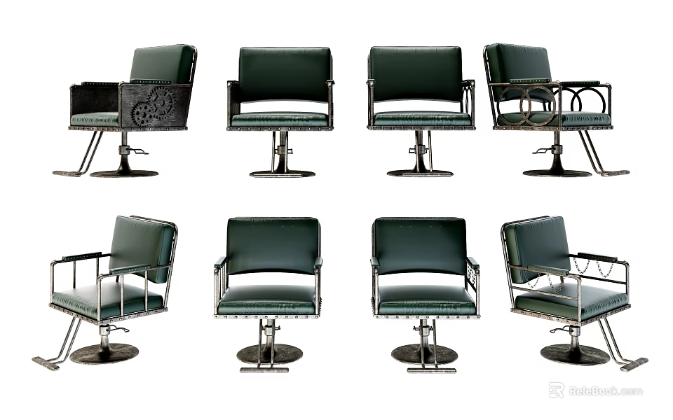 Various Modern Massage Chairs With Leather Seats And Metal Bases Design 3d model 