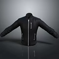 Black Jacket With Zipper Closure And Side Pockets Modern Design Style 3d model